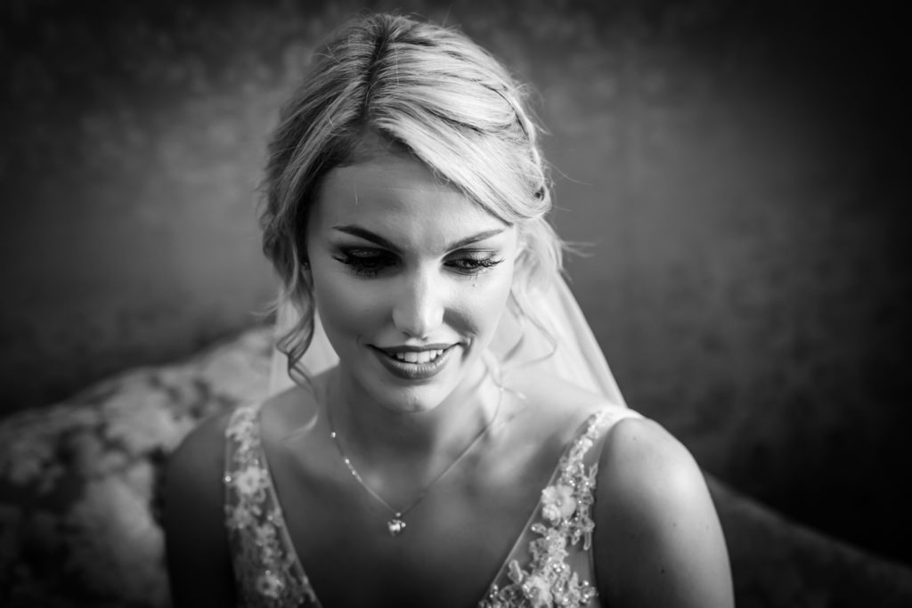 bride smiling to herself