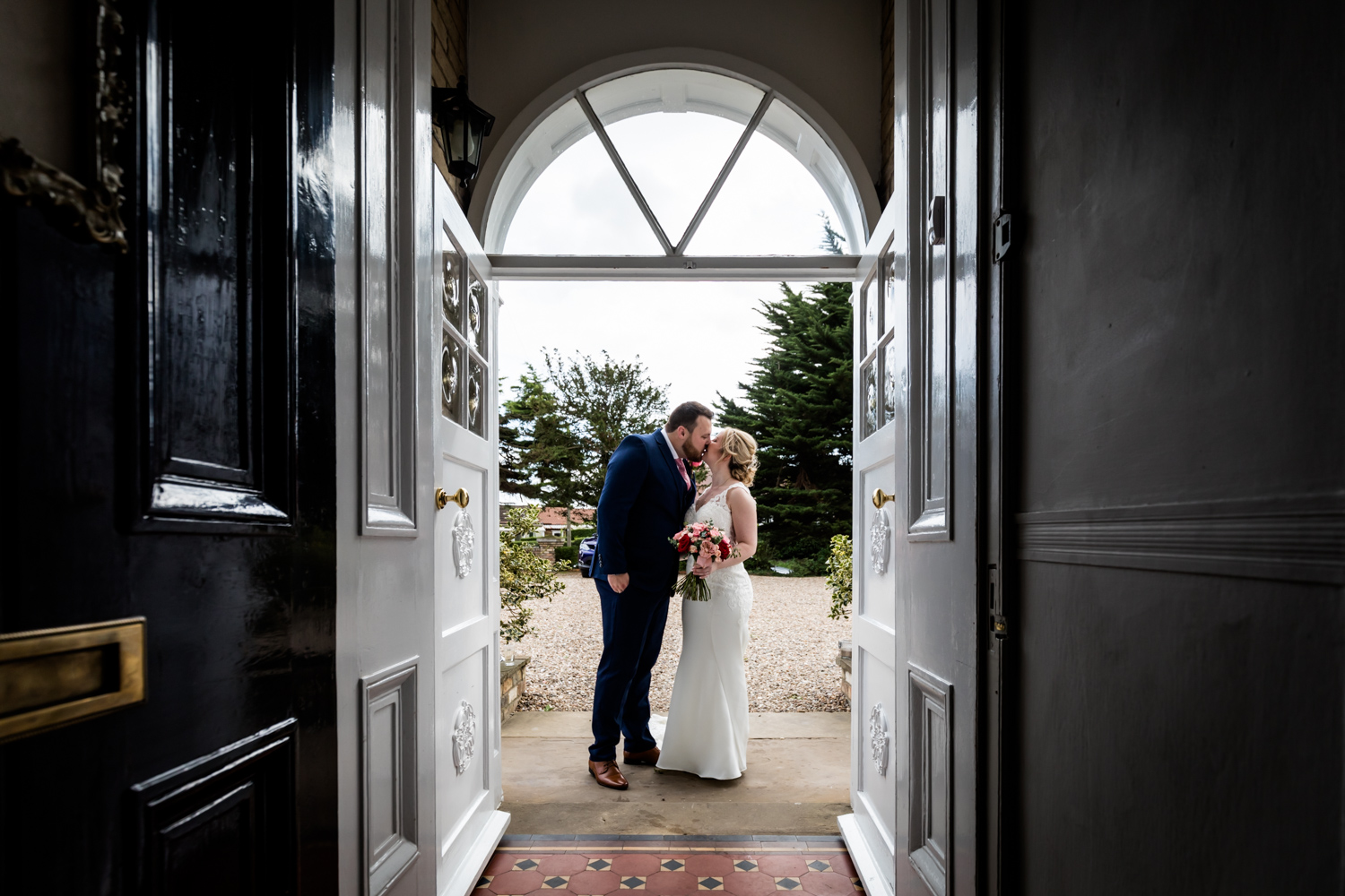 Dunedin House Wedding Photography - Couple portrait in the doorway