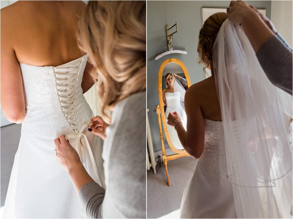 Hornington Manor Wedding Photography - bride getting ready