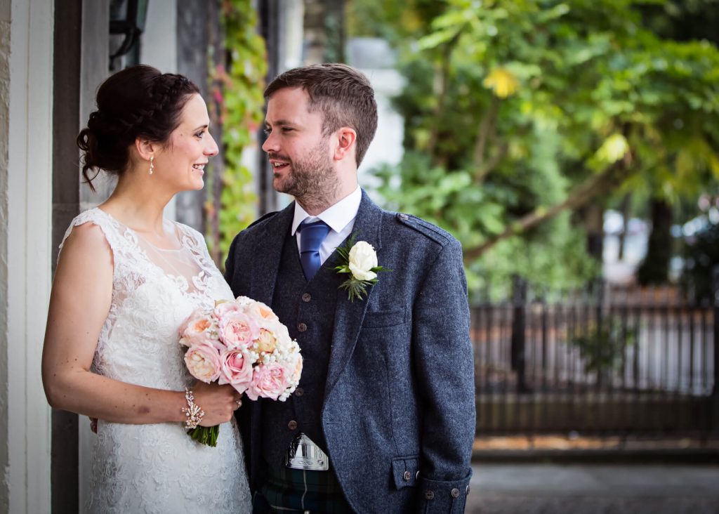 The Grange Hotel wedding photography - bride and groom portrait
