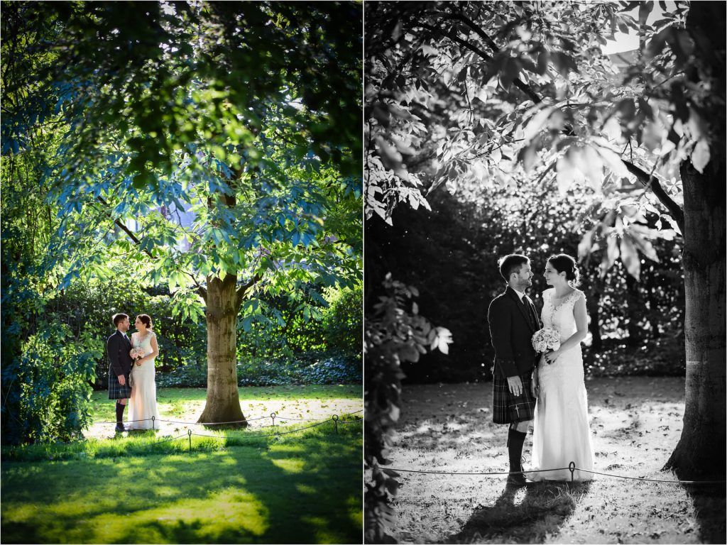 Couple portraits in the Museum Gardens in York