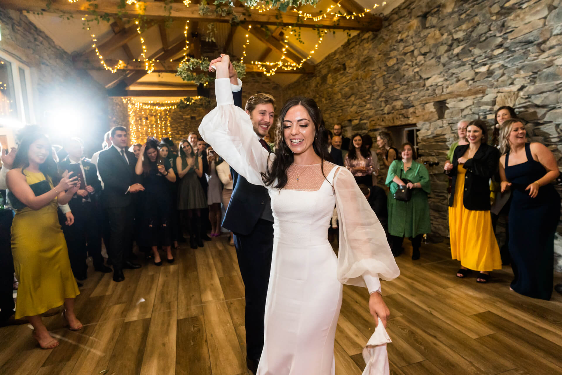 bride and grooms first dance at the town head estate