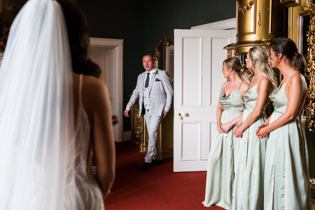 Dads reaction to seeing his daughter in her wedding dress